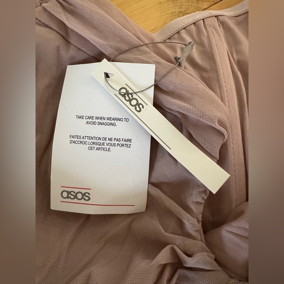 NWT Women’s ASOS Evening Gown Ruched Drape Flutter Sleeve Keyhole Maxi Dress - Picture 3 of 7